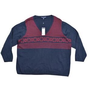 NEW Tommy Hilfiger Womens Fair Isle Pullover Sweater Plus 2X